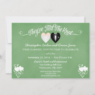 Post Wedding Trendy Mint  Chalkboard Invitation