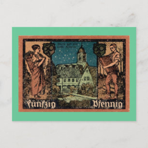 Post WW1German 50 Pfennig Note Postcard