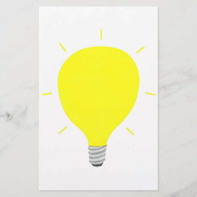 Post Your Bright Idea Yellow Light Bulb Stationery (Front)