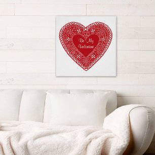 Post your Love-Be My Valentine Vintage Lace Heart Poster