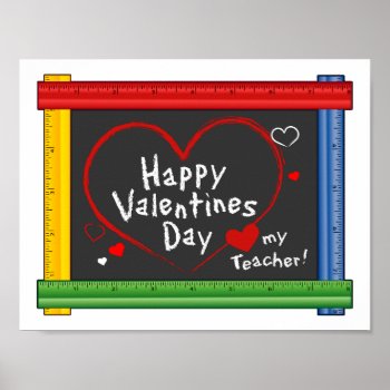 Post Your Valentine’s Day Wishes For Teacher Poster by pomegranate_gallery at Zazzle