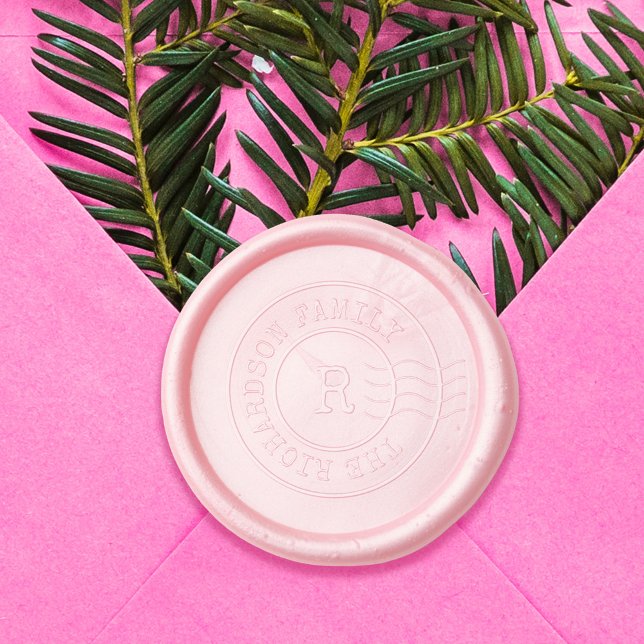 Postage Delivery Postmark Family Monogram Wax Seal Sticker (Postage Delivery Postmark Family Monogram Wax Seal Sticker)
