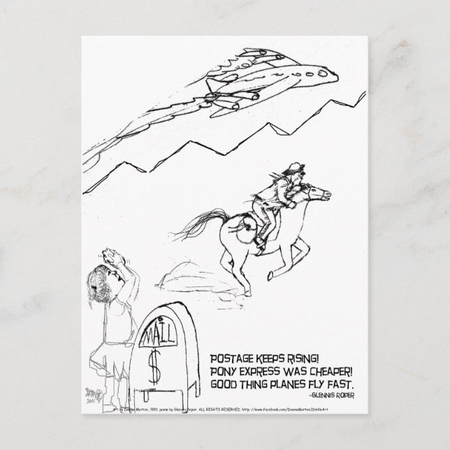 Postage rate increase haiku postcard (Front)