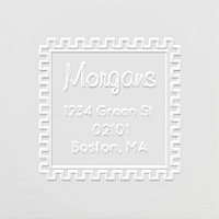 postage stamp family return address embosser