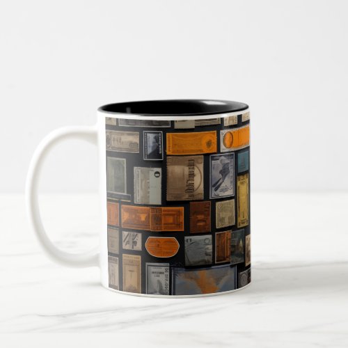 Postage Stamp Knolling Two_Tone Coffee Mug
