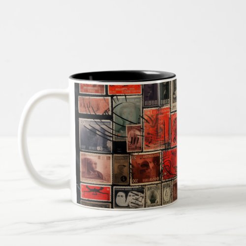 Postage Stamp Knolling Two_Tone Coffee Mug