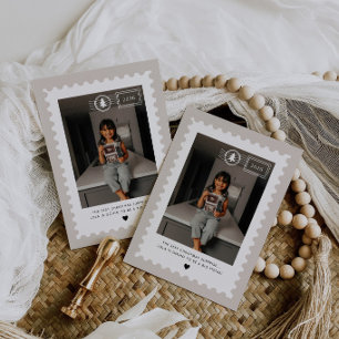 Postage Stamp Pregnancy Announcement Sibling
