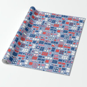 Postage Stamp Print Wrapping Paper