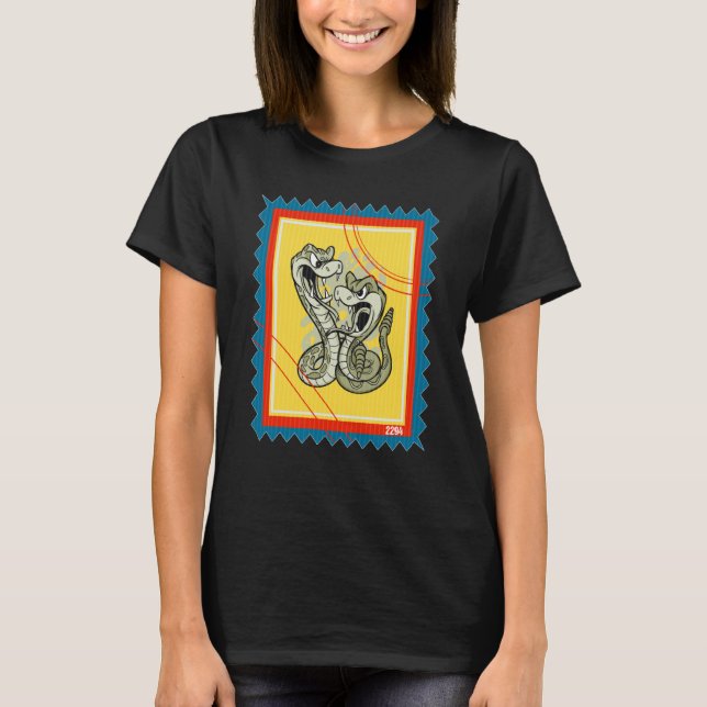 Postage Stamp Snakes Rattlesnake Snake T-Shirt (Front)