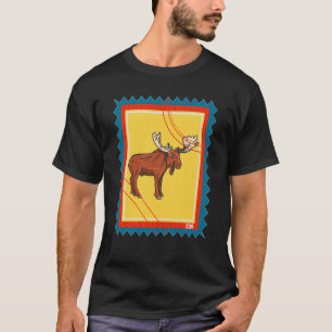 Postage Stamp Wild Animal Elk Moose T-Shirt