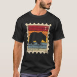 Postage Stamp With A Sunset Bear T-Shirt