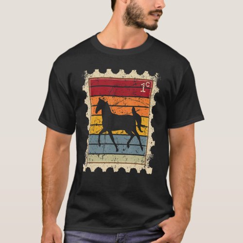 Postage Stamp With A Sunset Horse 5 T_Shirt