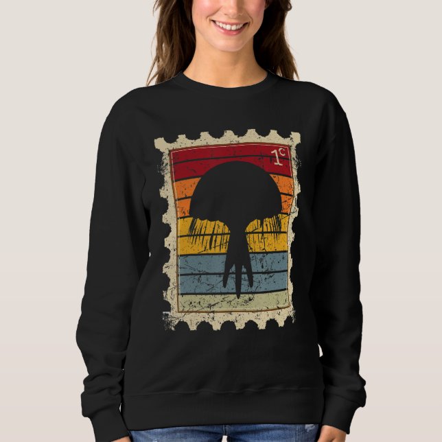 Postage Stamp With A Sunset Jellyfish Sweatshirt (Front)