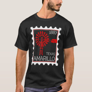 Postage Stamp With An Old Wind Turbine In Amarillo T-Shirt