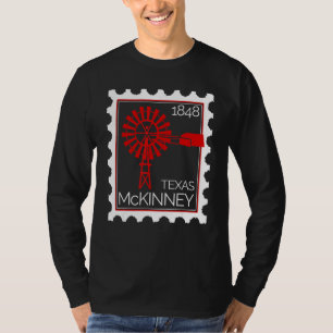 Postage Stamp With An Old Wind Turbine In Mckinney T-Shirt