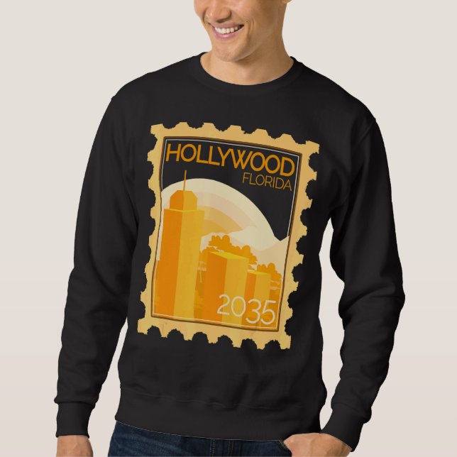 Postage Stamp With Sunset In Hollywood Sweatshirt (Front)
