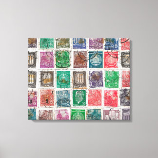 Postage stamps canvas