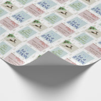 Postage Stamps Personalized Beige Christmas Tree