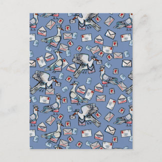 Postal Blues Mail Carrier Pigeon Postcard