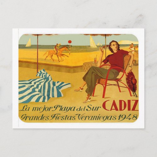 Postal Cadiz Vintage Andalucia by RetroCharms Postcard