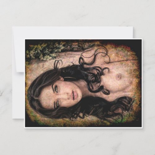 Postal card portrait of a female grunge nude