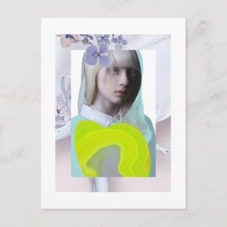 Postal card portrait young pastel and fluorine c