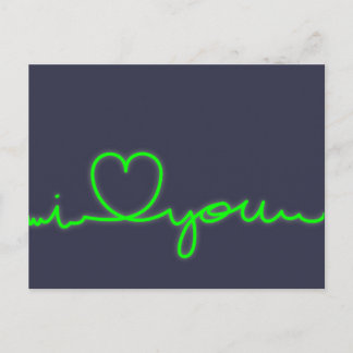 Postal Cardiogram I love you Postcard