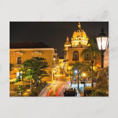 Postal Cartagena Nocturna Colombia Postcard