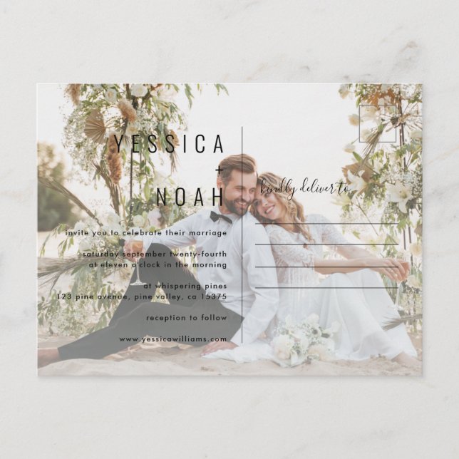 Postal De Invitación Simple and modern minimalist Invitation Postcard (Front)