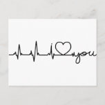 Postal Electrocardiogram I Love You Postcard at Zazzle