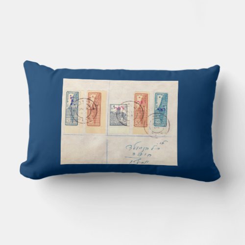 Postal History Of Israel Lumbar Pillow