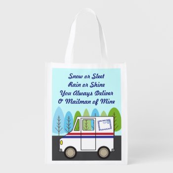 Postal Mail Truck Mail Man Grocery Bag by cbendel at Zazzle