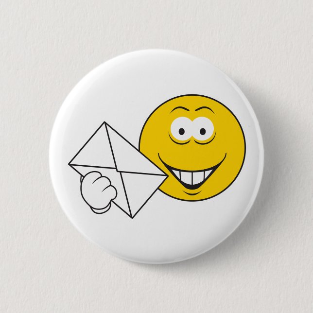 Postal Mailman Face Button (Front)