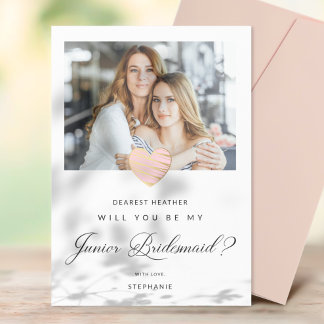 Postal Photo Will You Be My Junior Bridesmaid Pink Postcard