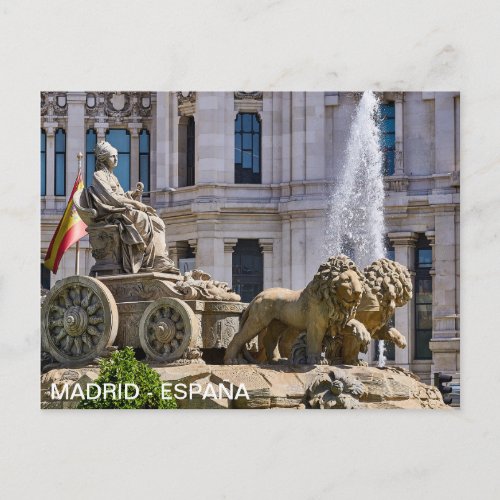 postal Plaza Cibeles en Madrid Postcard