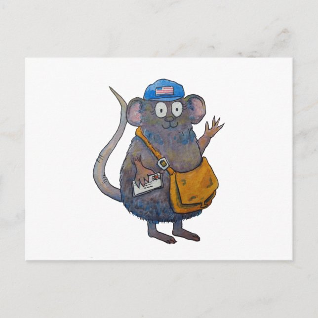 Postal Post Mail Carrier Postman Thank You Mouse Postcard (Front)