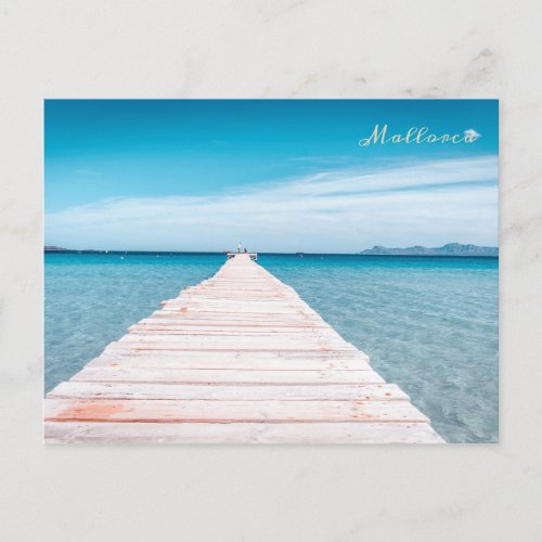 postal puente de la playa de Alcudia en Mallorca Postcard