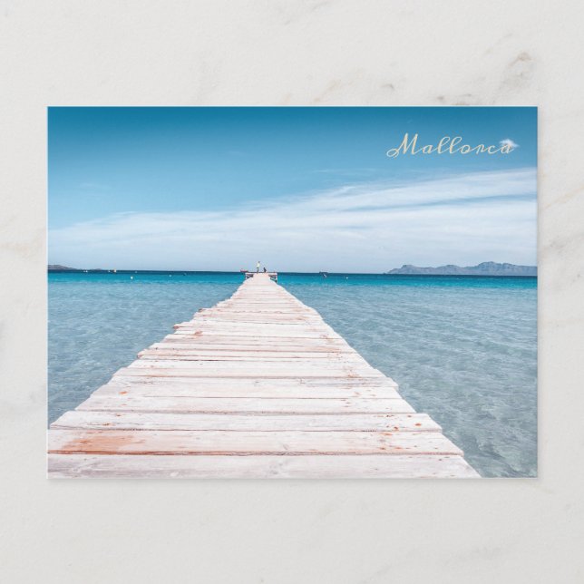 postal puente de la playa de Alcudia en Mallorca Postcard (Front)