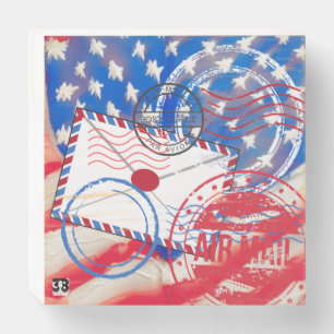 Postal Service Wooden Box Sign