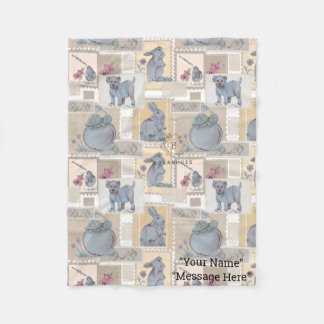 Postal stamp Nursery print Baby blanket