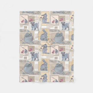 Postal stamp Nursery print Baby blanket