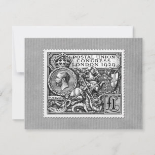 Postal Union Congress 1929 1 Pound Postage Stamp Invitation