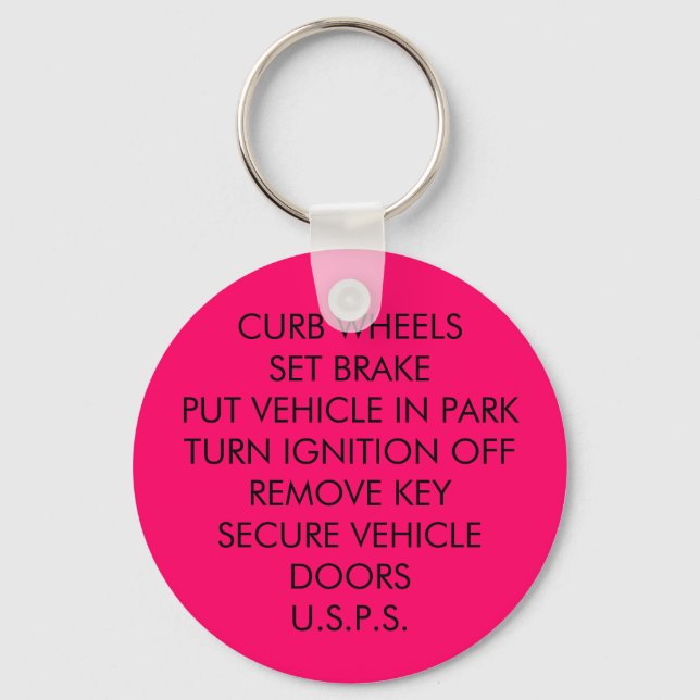 POSTAL VEHICLE SAFE PARKING KEYCHAIN (Front)