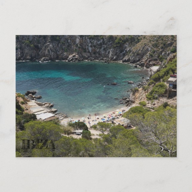 postal vista de una playa en Ibiza Postcard (Front)