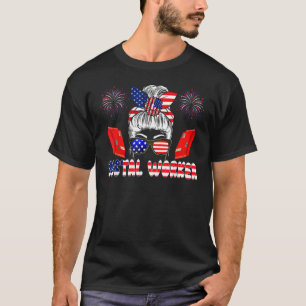 Postal Worker 4th Of July Woman Bow Tie American F T-Shirt