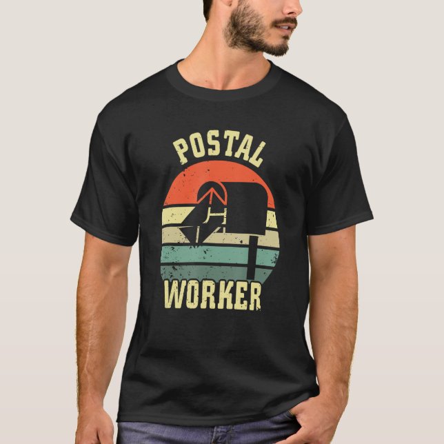 Postal Worker Carrier Mail Lady Retro Design Mailm T-Shirt (Front)