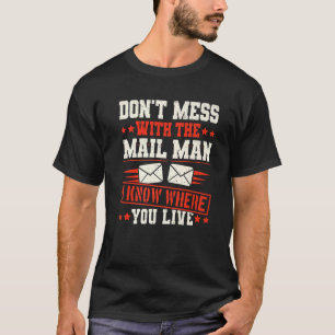 Postal Worker Delivery Service Post Office Mailbox T-Shirt