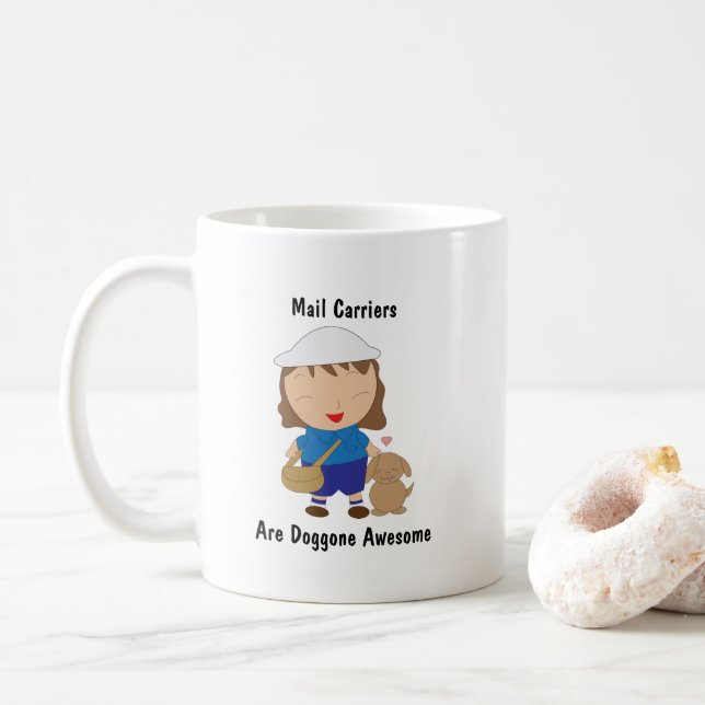 Postal Worker Female Funny Awesome Personalize Coffee Mug (With Donut)