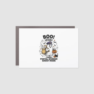 Postal Worker Ghost Mode Halloween Delivery Design Car Magnet