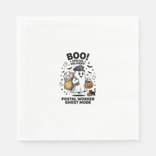 Postal Worker Ghost Mode Halloween Delivery Design Napkins